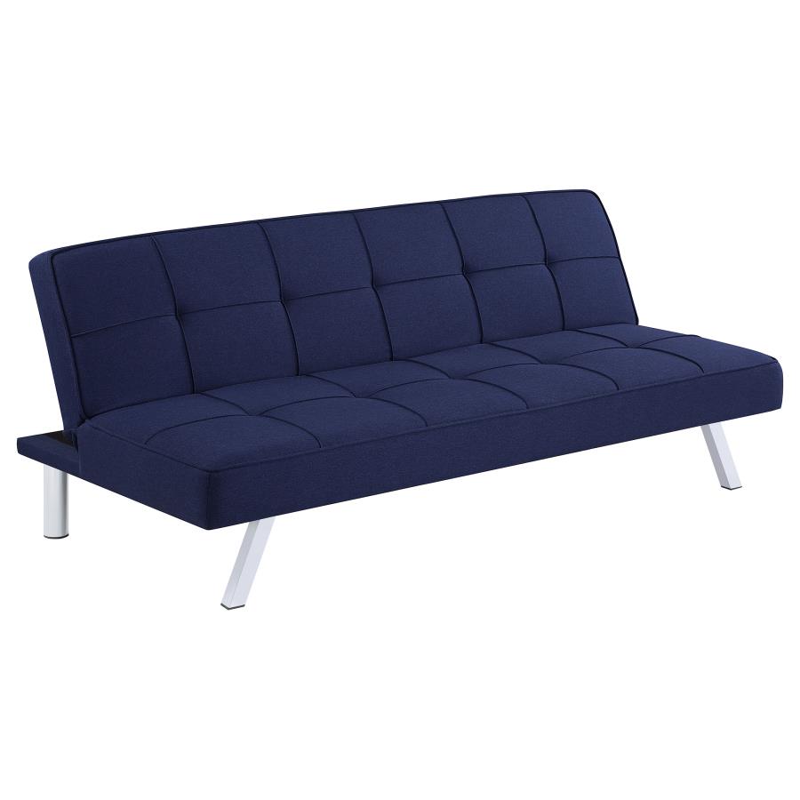 (image for) Joel Upholstered Tufted Convertible Sofa Bed Blue