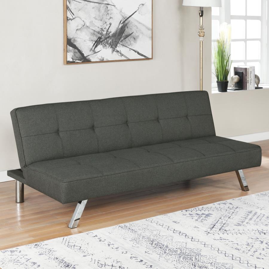 (image for) Joel Upholstered Tufted Convertible Sofa Bed Grey