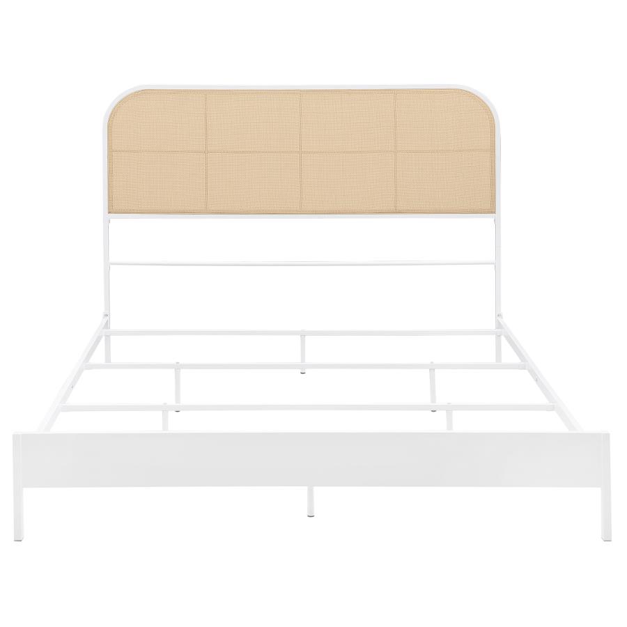 (image for) Amherst Radio Weave Rattan Metal Full Bed White