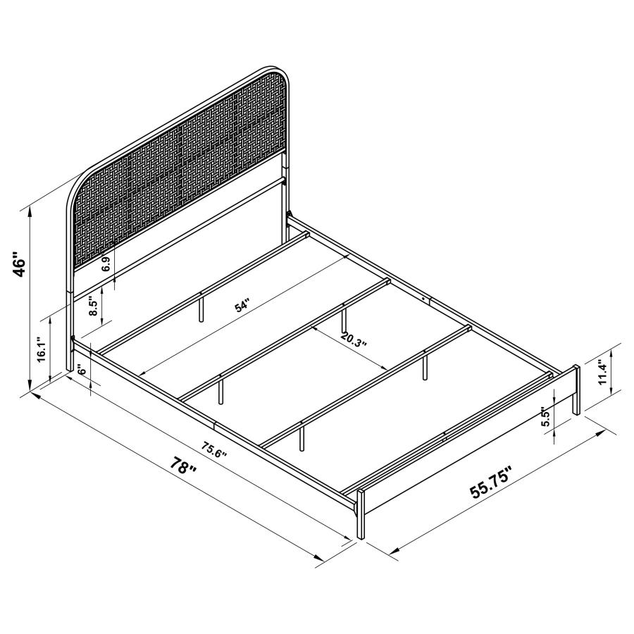 (image for) Amherst Radio Weave Rattan Metal Full Bed White