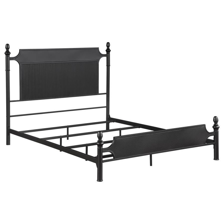 (image for) Cameron 51-inch Metal Eastern King Panel Bed Black