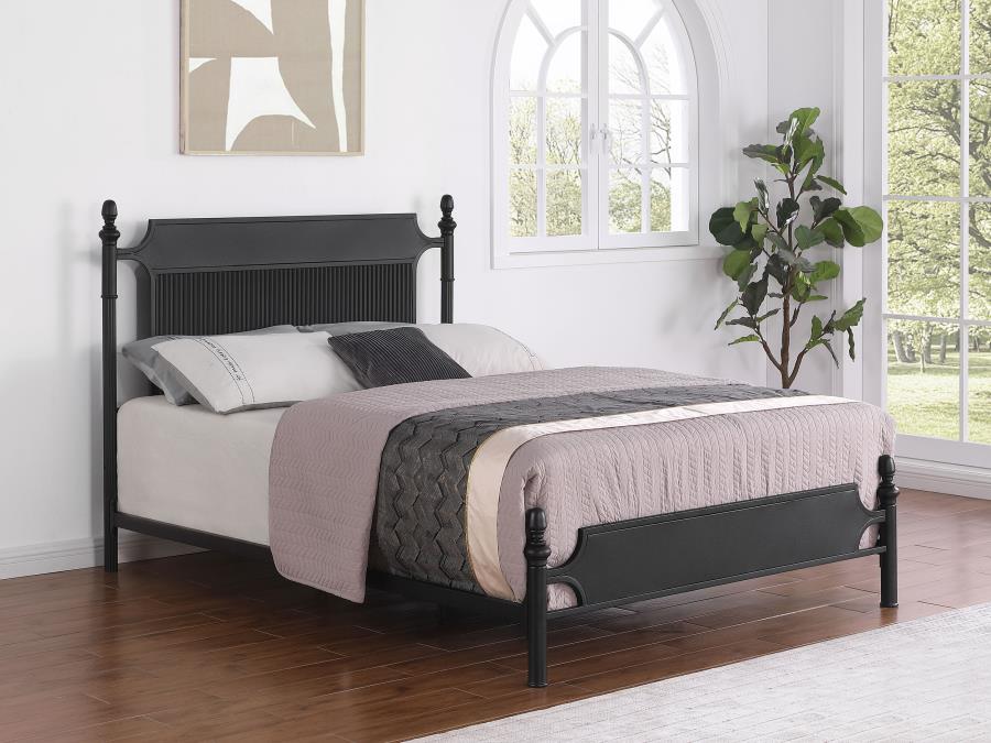 (image for) Cameron 51-inch Metal Eastern King Panel Bed Black