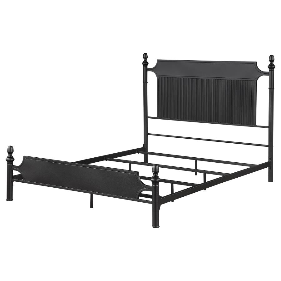 (image for) Cameron 51-inch Metal Eastern King Panel Bed Black