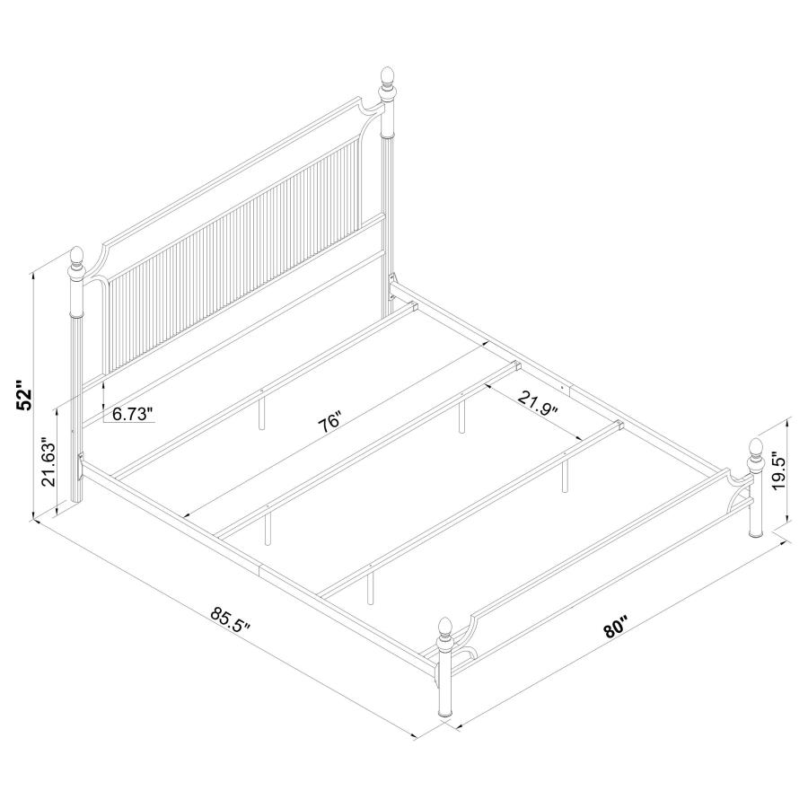 (image for) Cameron 51-inch Metal Eastern King Panel Bed Black