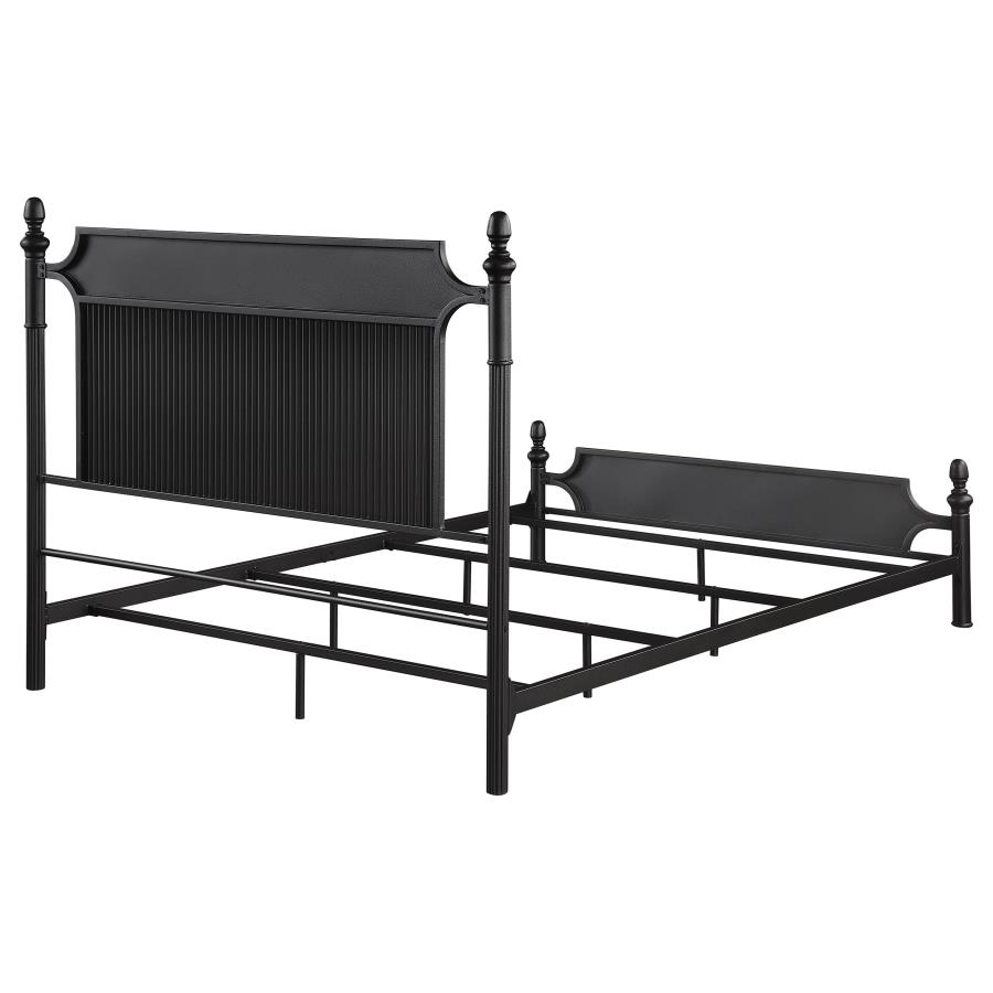 (image for) Cameron 51-inch Metal Queen Panel Bed Black