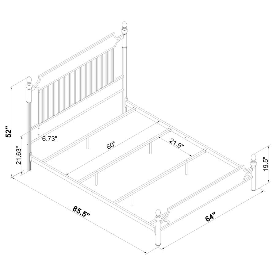 (image for) Cameron 51-inch Metal Queen Panel Bed Black