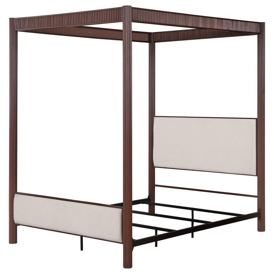 (image for) Zimmerlee 89-inch Metal Eastern King Canopy Bed Rust Brown