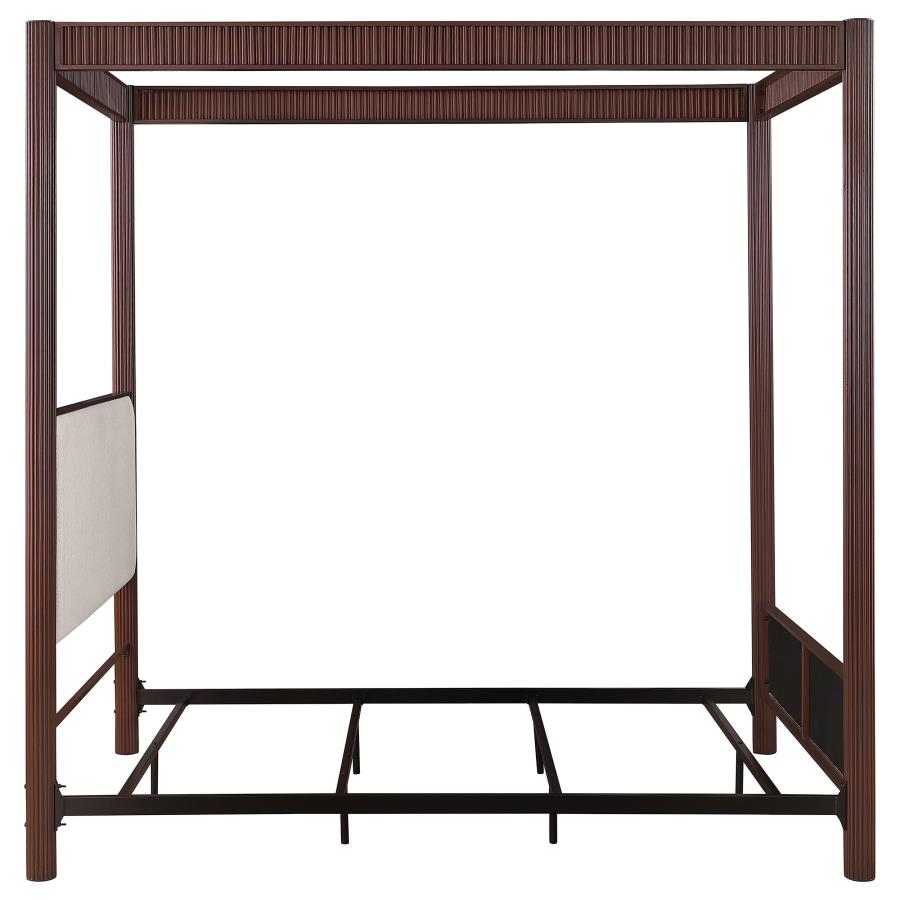 (image for) Zimmerlee 89-inch Metal Eastern King Canopy Bed Rust Brown