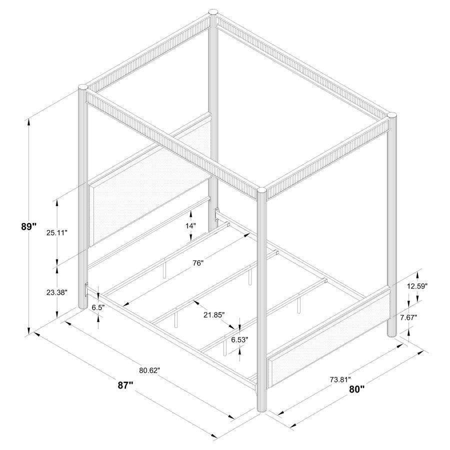 (image for) Zimmerlee 89-inch Metal Eastern King Canopy Bed Rust Brown