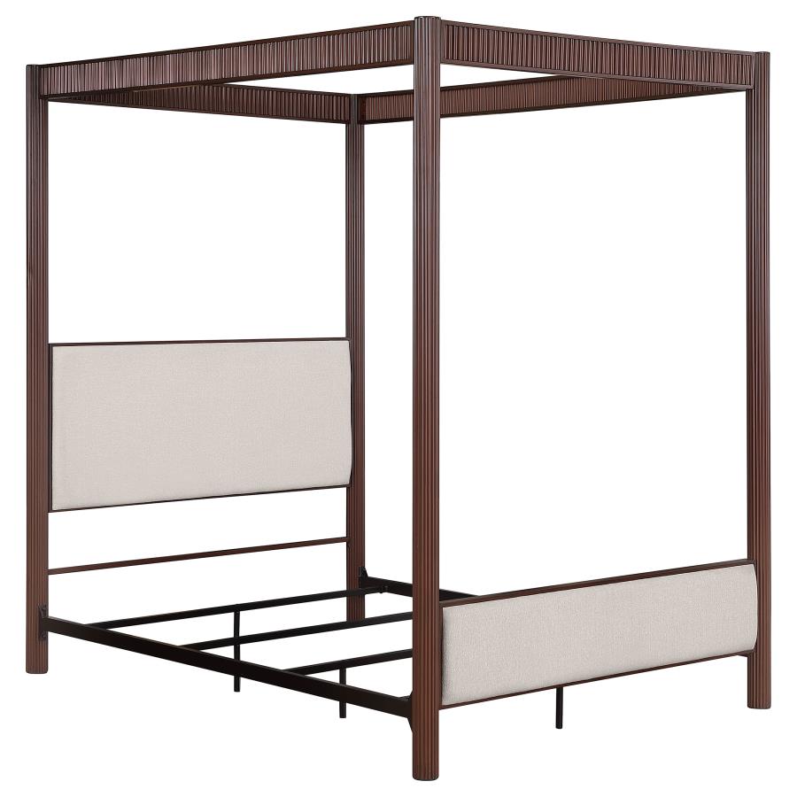 (image for) Zimmerlee 89-inch Metal Queen Canopy Bed Rust Brown