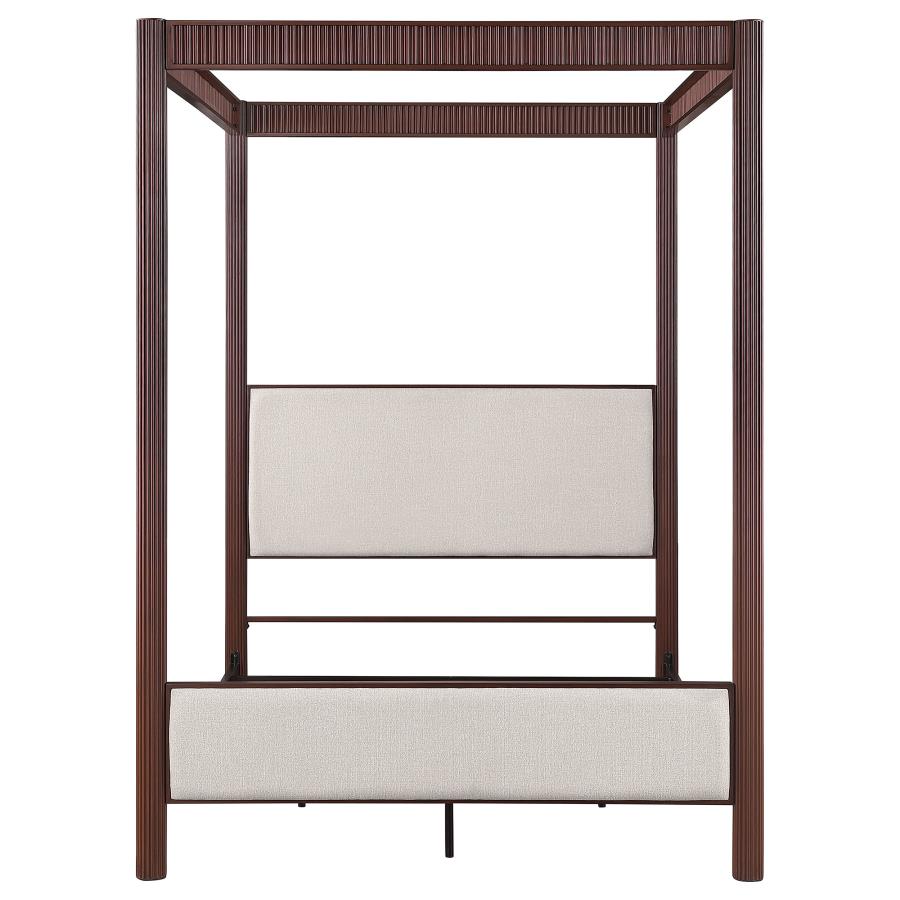 (image for) Zimmerlee 89-inch Metal Queen Canopy Bed Rust Brown