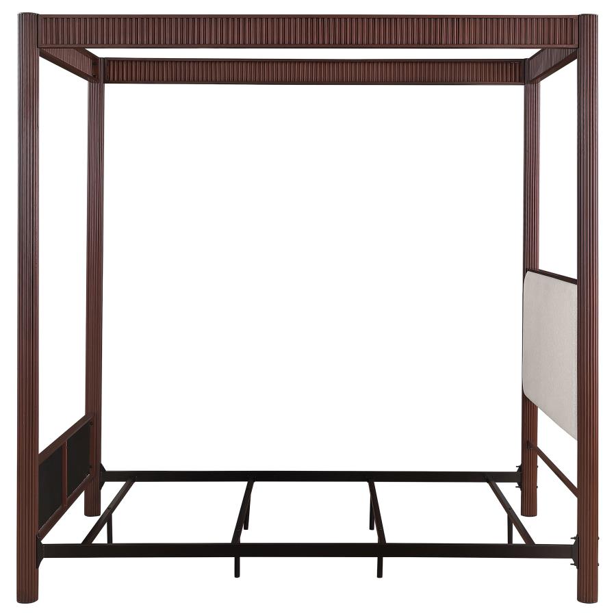 (image for) Zimmerlee 89-inch Metal Queen Canopy Bed Rust Brown