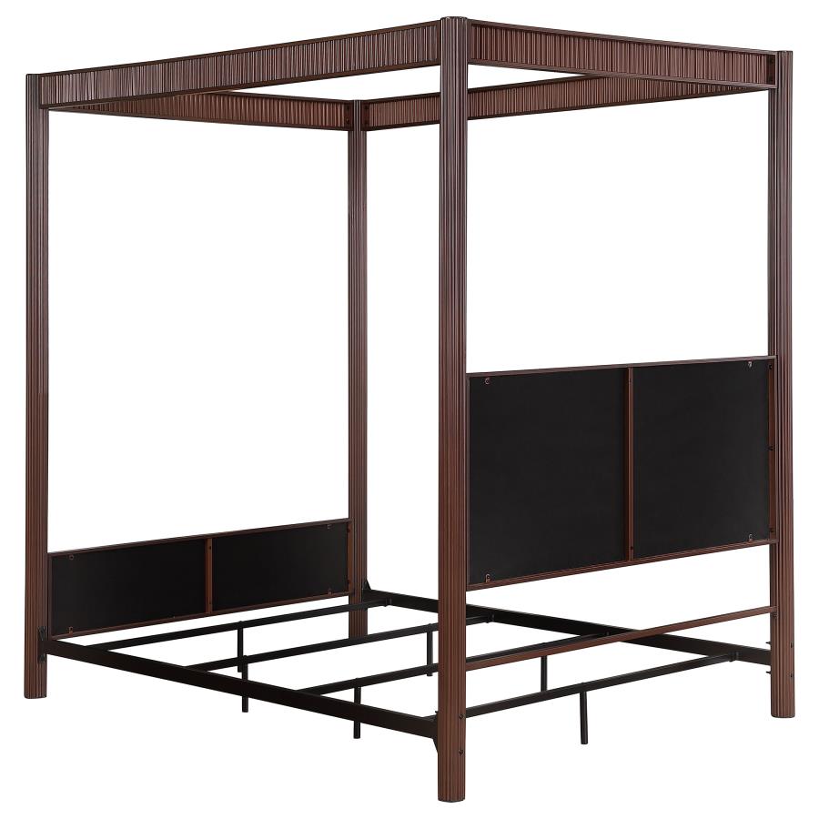 (image for) Zimmerlee 89-inch Metal Queen Canopy Bed Rust Brown