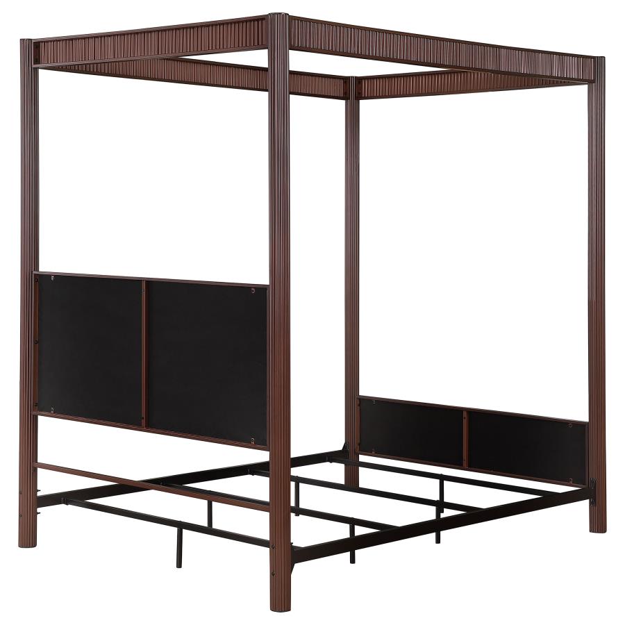 (image for) Zimmerlee 89-inch Metal Queen Canopy Bed Rust Brown