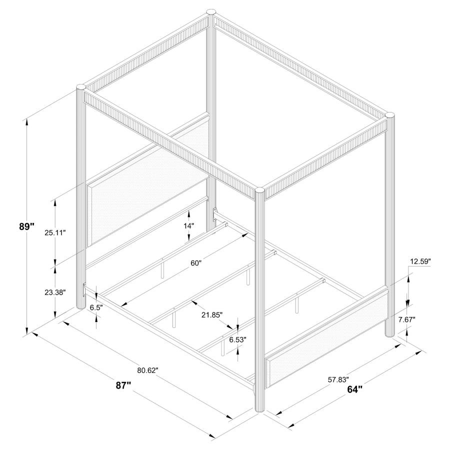 (image for) Zimmerlee 89-inch Metal Queen Canopy Bed Rust Brown