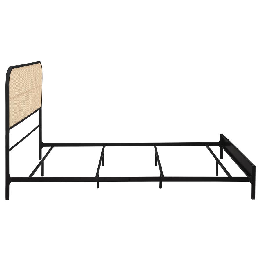 (image for) Amherst Radio Weave Rattan Metal Full Bed Black