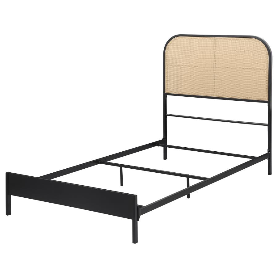 (image for) Amherst Radio Weave Rattan Metal Full Bed Black