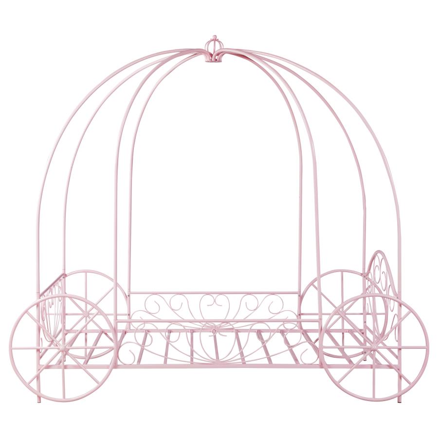 (image for) Massi Metal Twin Canopy Bed Powder Pink