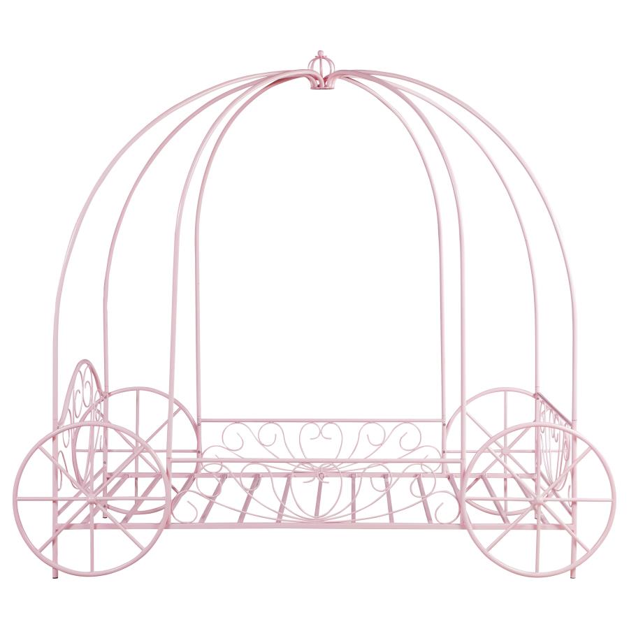 (image for) Massi Metal Twin Canopy Bed Powder Pink