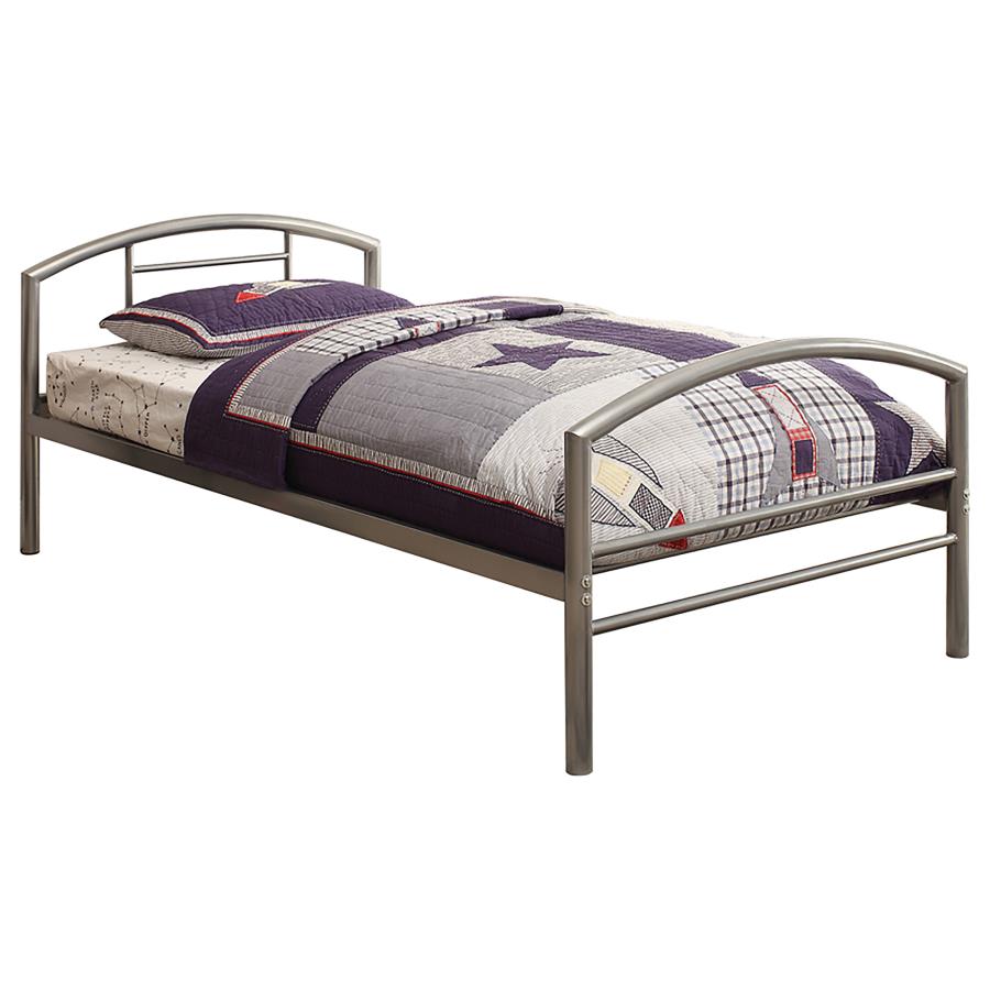 (image for) Baines Metal Twin Open Frame Bed Silver