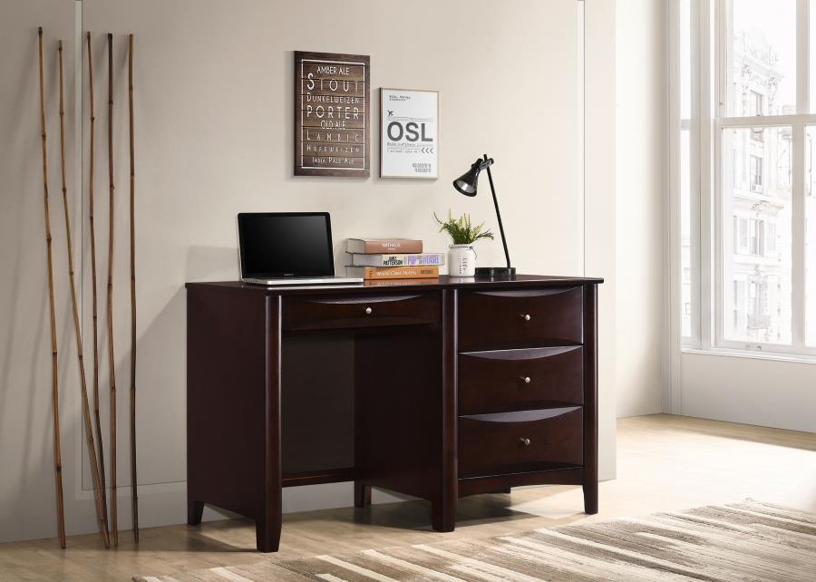 (image for) Phoenix 49-inch 3-drawer Office Computer Desk Cappuccino