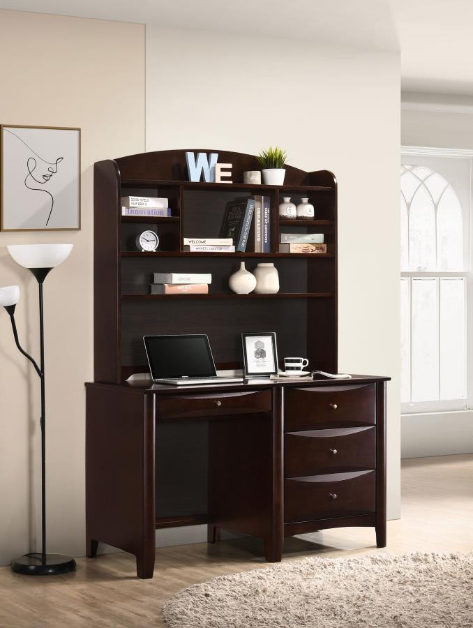 (image for) Phoenix 49-inch 3-drawer Office Computer Desk Cappuccino