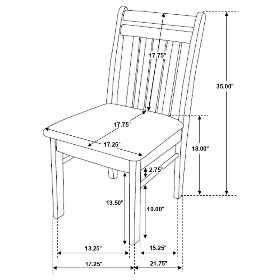 (image for) Phoenix Slat Back Wood Dining Side Chair Cappuccino