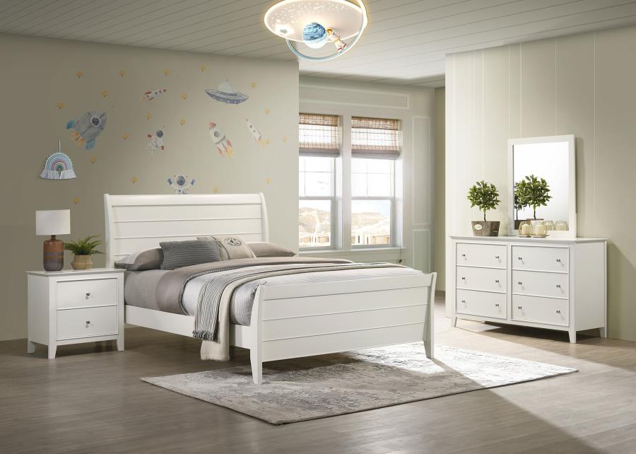 (image for) Selena 4-piece Full Bedroom Set Cream White