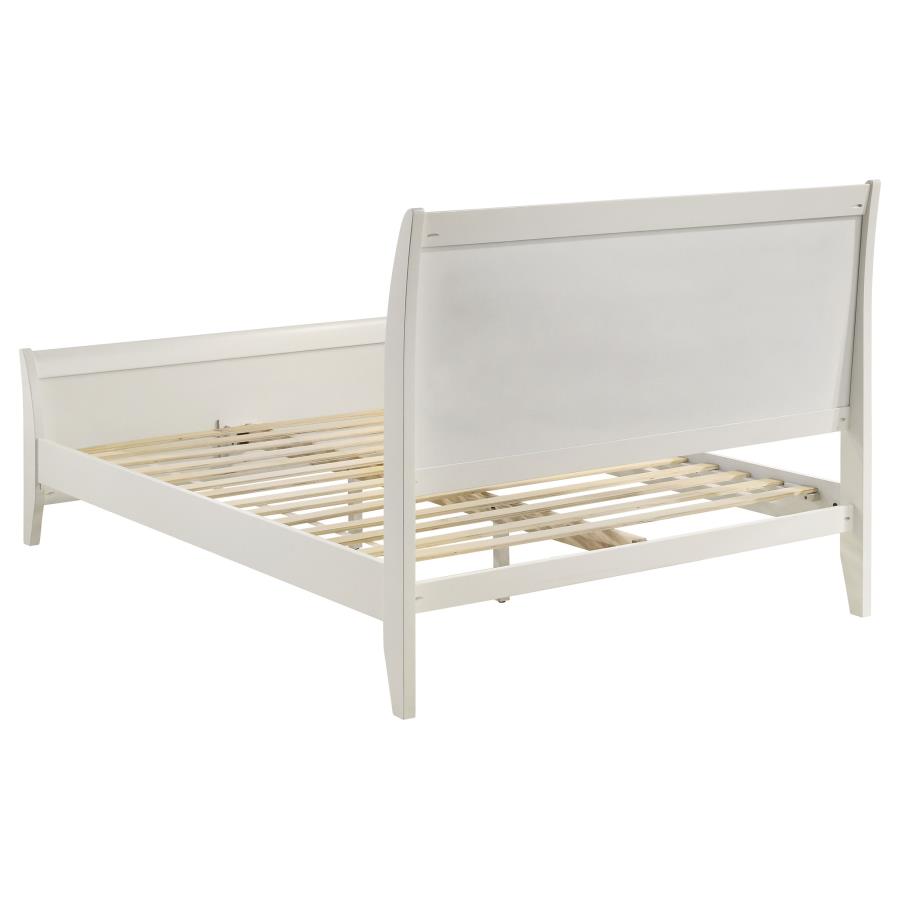 (image for) Selena Wood Full Panel Bed Cream White