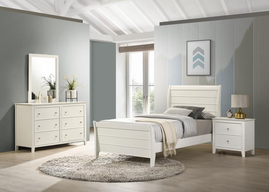 (image for) Selena 4-piece Twin Bedroom Set Cream White