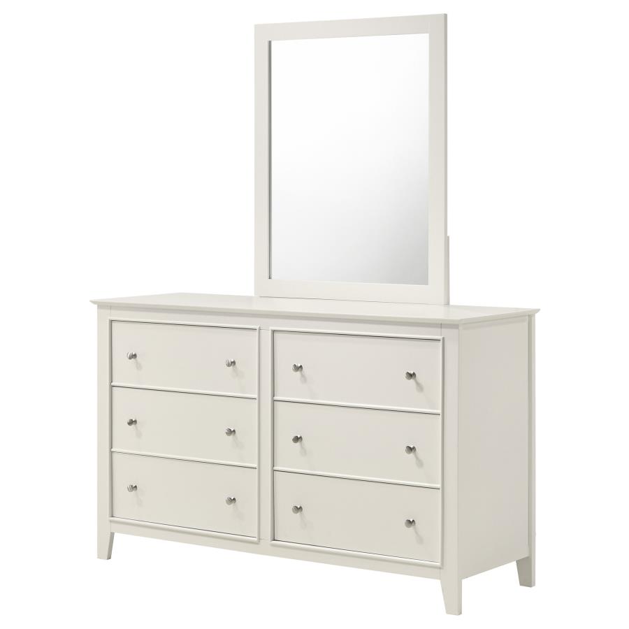 (image for) Selena 6-drawer Dresser with Mirror Cream White