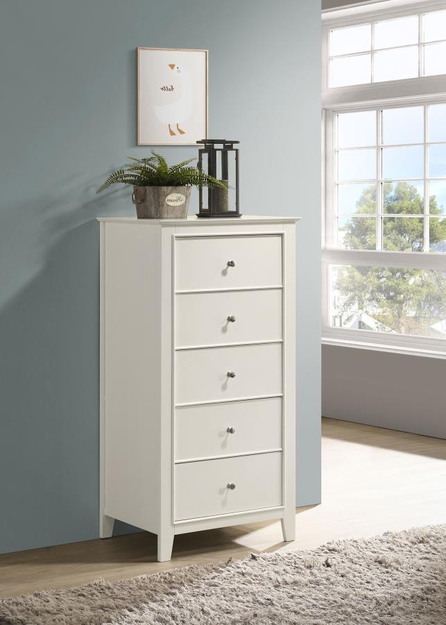 (image for) Selena 5-drawer Bedroom Chest Cream White