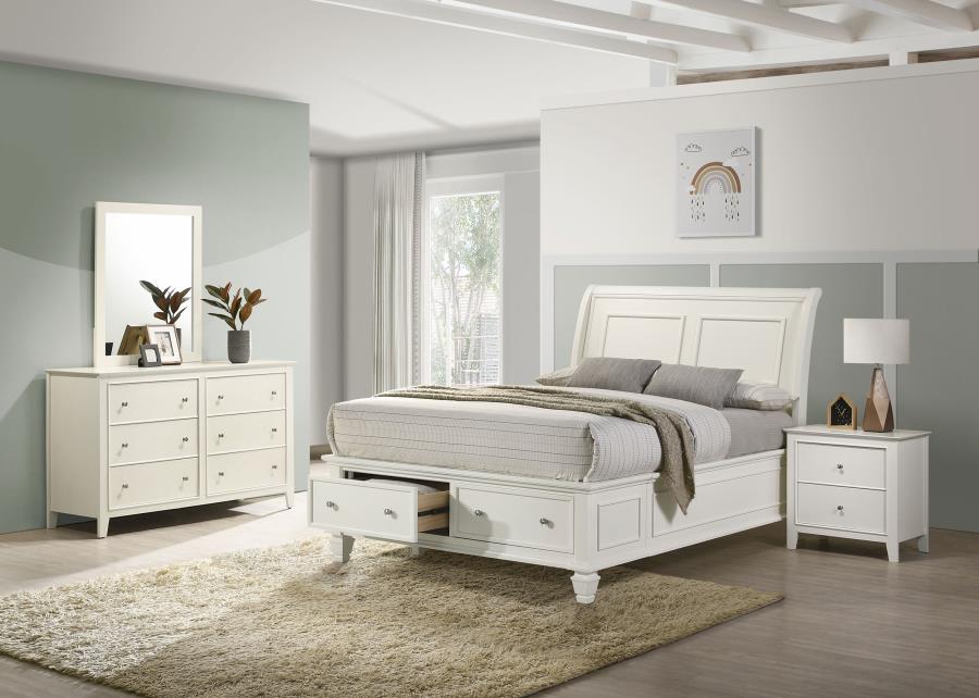 (image for) Selena 4-piece Full Bedroom Set Cream White - Click Image to Close