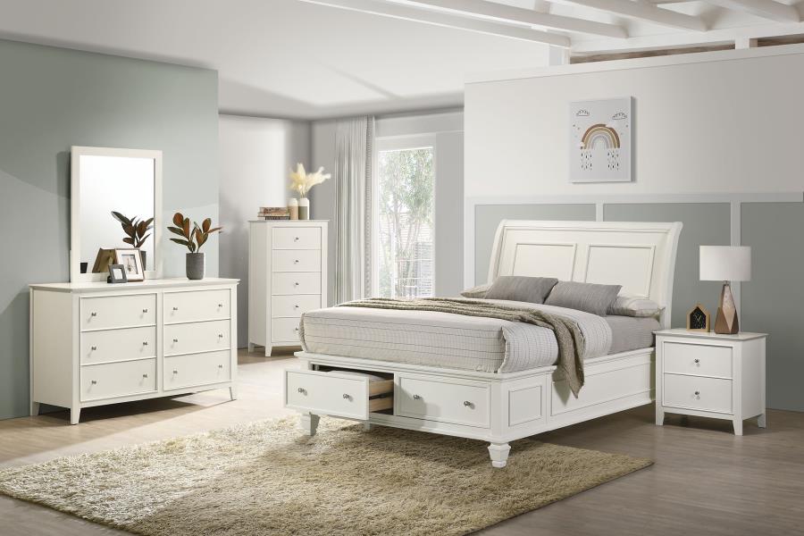 (image for) Selena 5-piece Full Bedroom Set Cream White