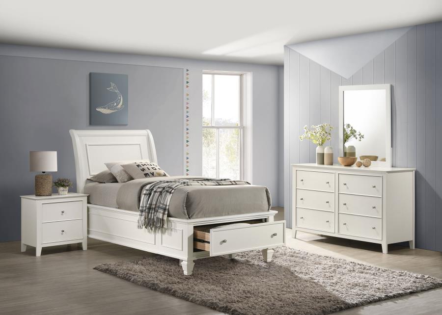 (image for) Selena 4-piece Twin Bedroom Set Cream White