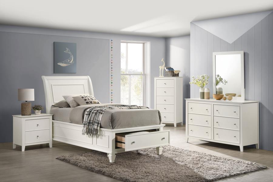 (image for) Selena 5-piece Twin Bedroom Set Cream White