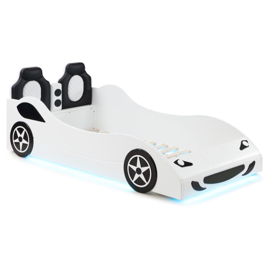 (image for) Cruiser Wood Twin LED Car Bed White - Click Image to Close