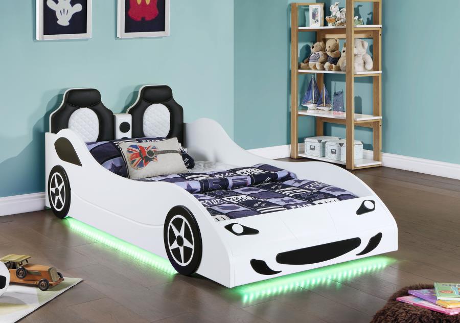 (image for) Cruiser Wood Twin LED Car Bed White