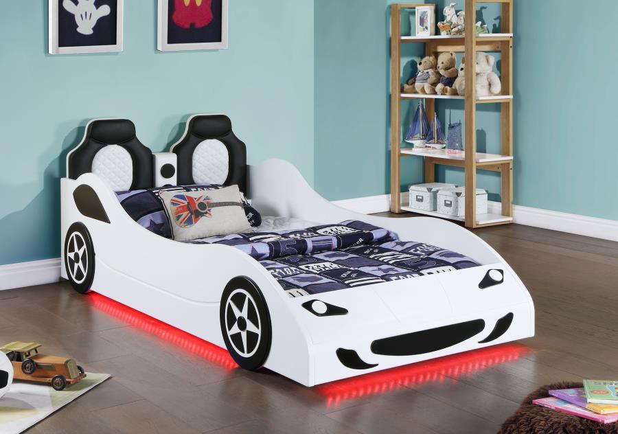 (image for) Cruiser Wood Twin LED Car Bed White