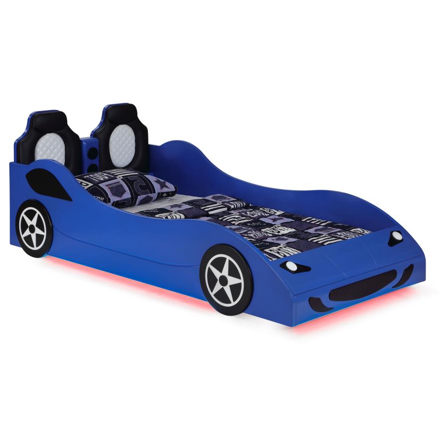 (image for) Cruiser Wood Twin LED Car Bed Blue