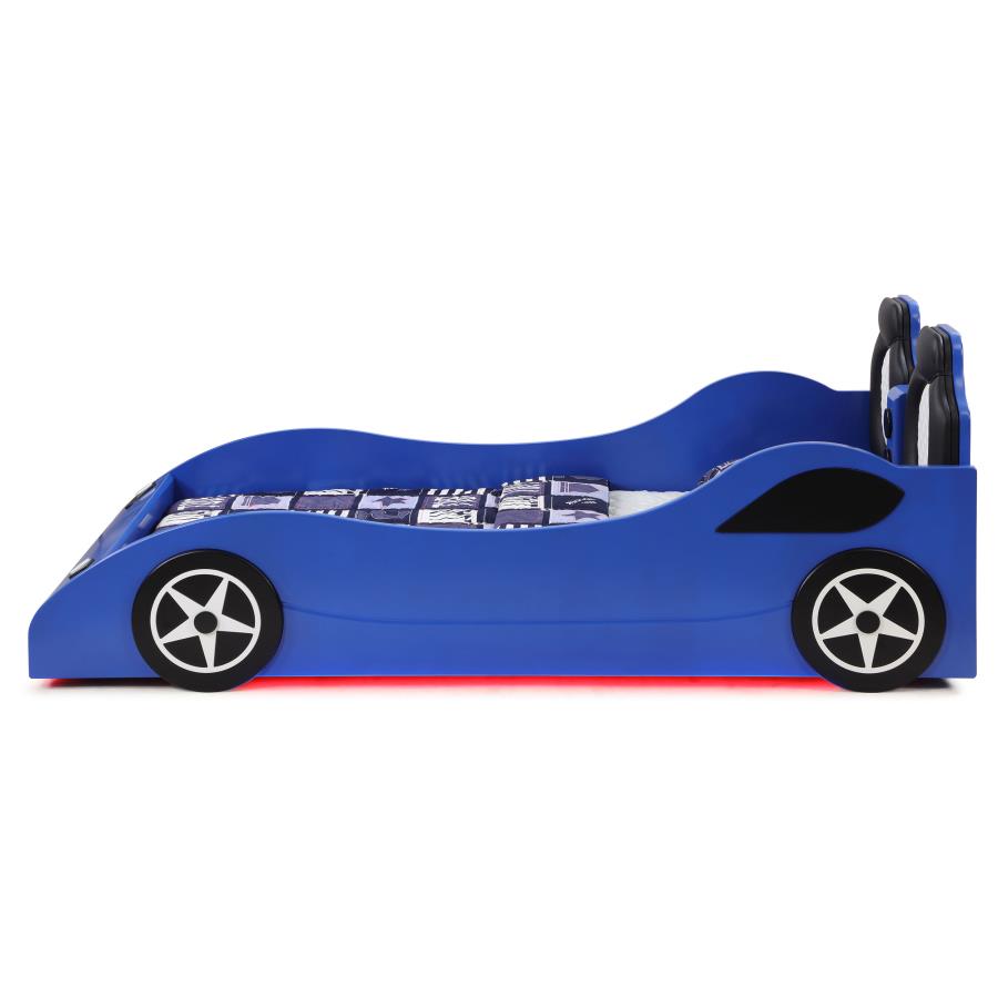 (image for) Cruiser Wood Twin LED Car Bed Blue