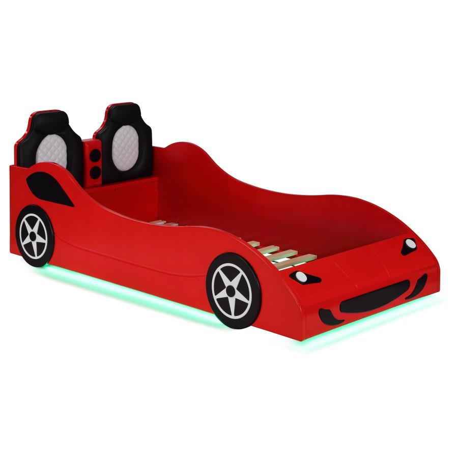 (image for) Cruiser Wood Twin LED Car Bed Red