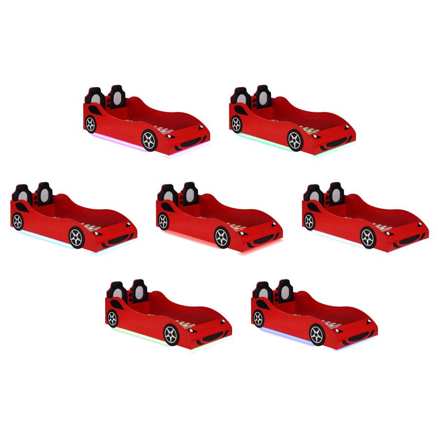 (image for) Cruiser Wood Twin LED Car Bed Red