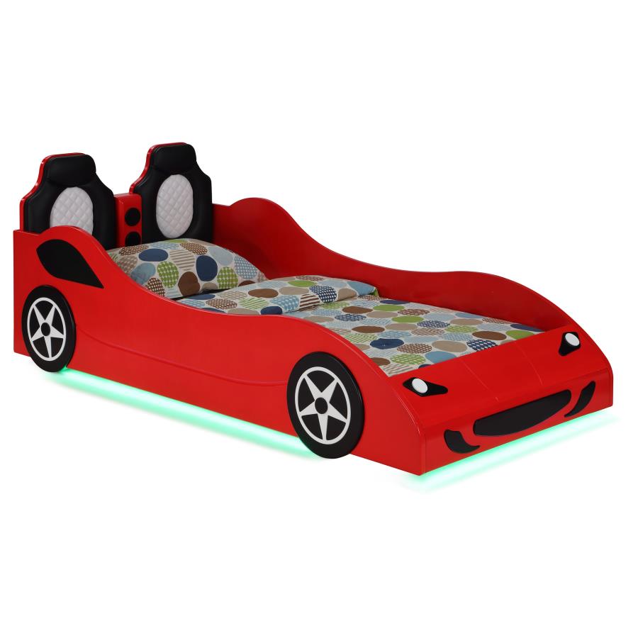 (image for) Cruiser Wood Twin LED Car Bed Red