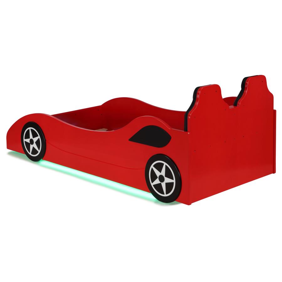 (image for) Cruiser Wood Twin LED Car Bed Red