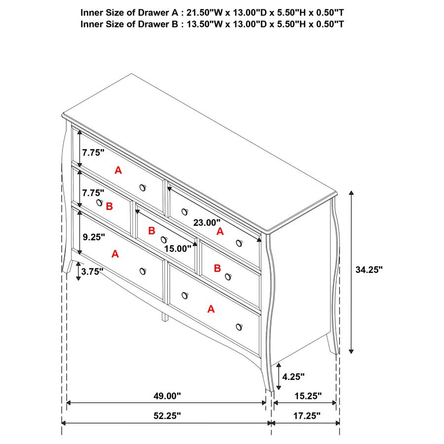 (image for) Dominique 7-drawer Dresser Cream White