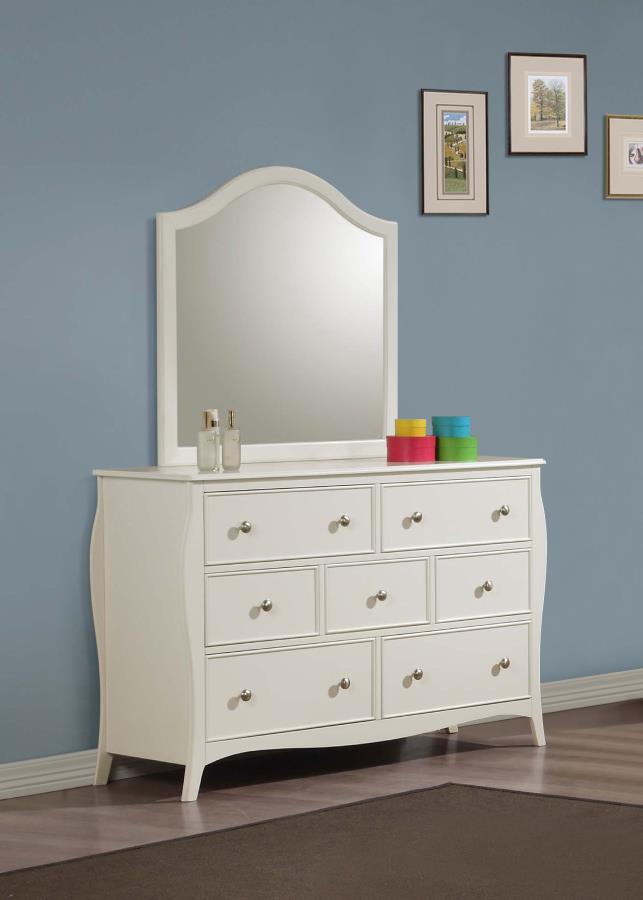 (image for) Dominique 7-drawer Dresser with Mirror Cream White