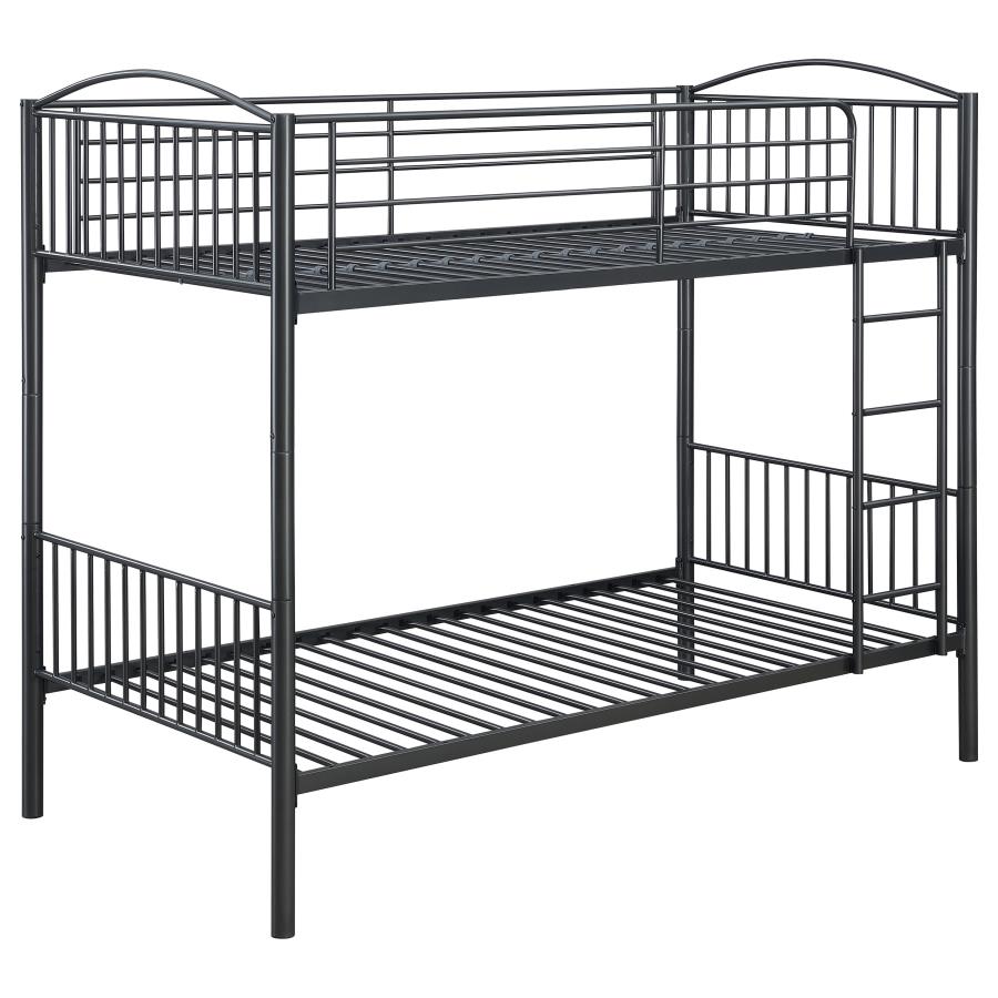 (image for) Anson Twin Over Twin Bunk Bed Gunmetal