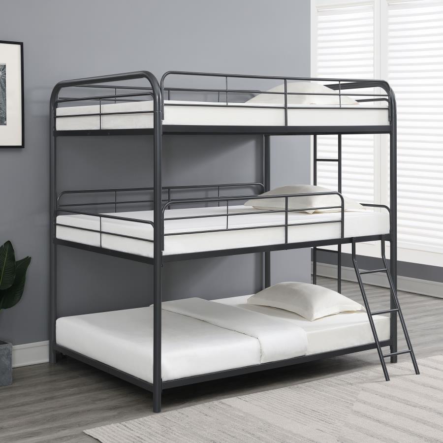 (image for) Garner Metal Full Triple Bunk Bed Gunmetal