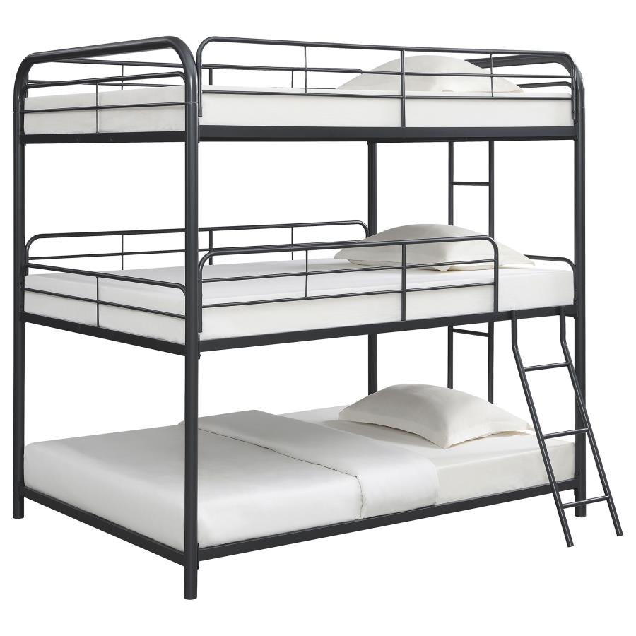 (image for) Garner Metal Full Triple Bunk Bed Gunmetal